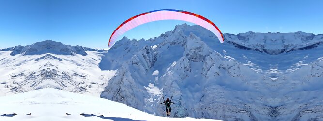 Paragleiten im Winter die Freizeit spüren und schwerelos über die Tiroler Bergwelt fliegen. Auch für Anfänger werden Flüge, Tandemflüge angeboten.